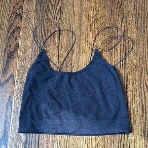 Black Strappy Crop Top
